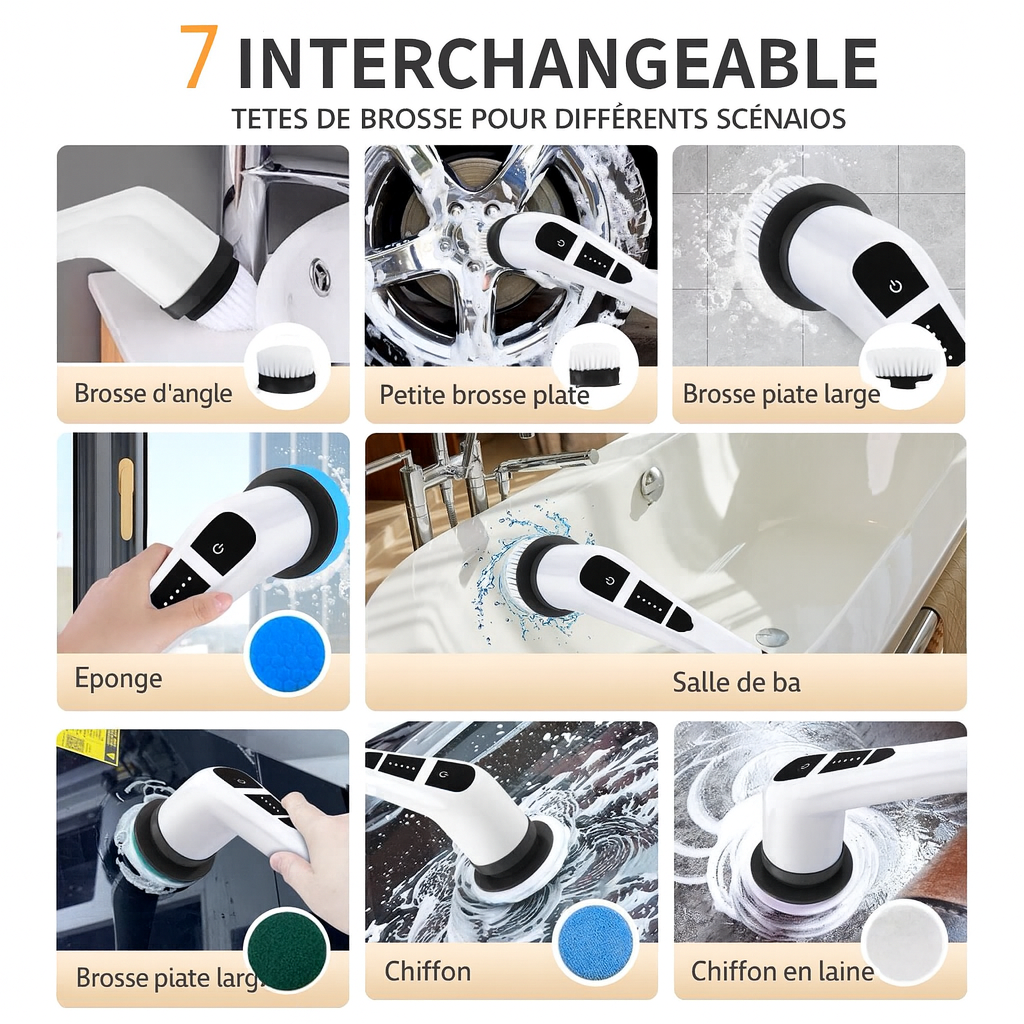 Brosse de nettoyage électrique ￼